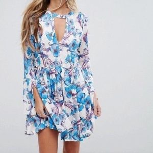 NWT Free People Tegan long sleeved mini dress